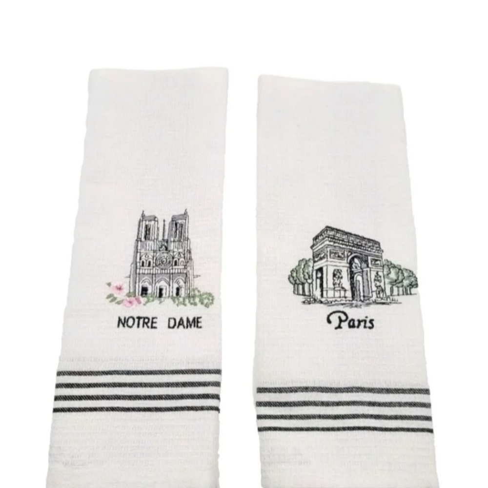 Paris & Notre Dame Large Weaved 100% Baumwolle Cotton Kitchen Tea Towels